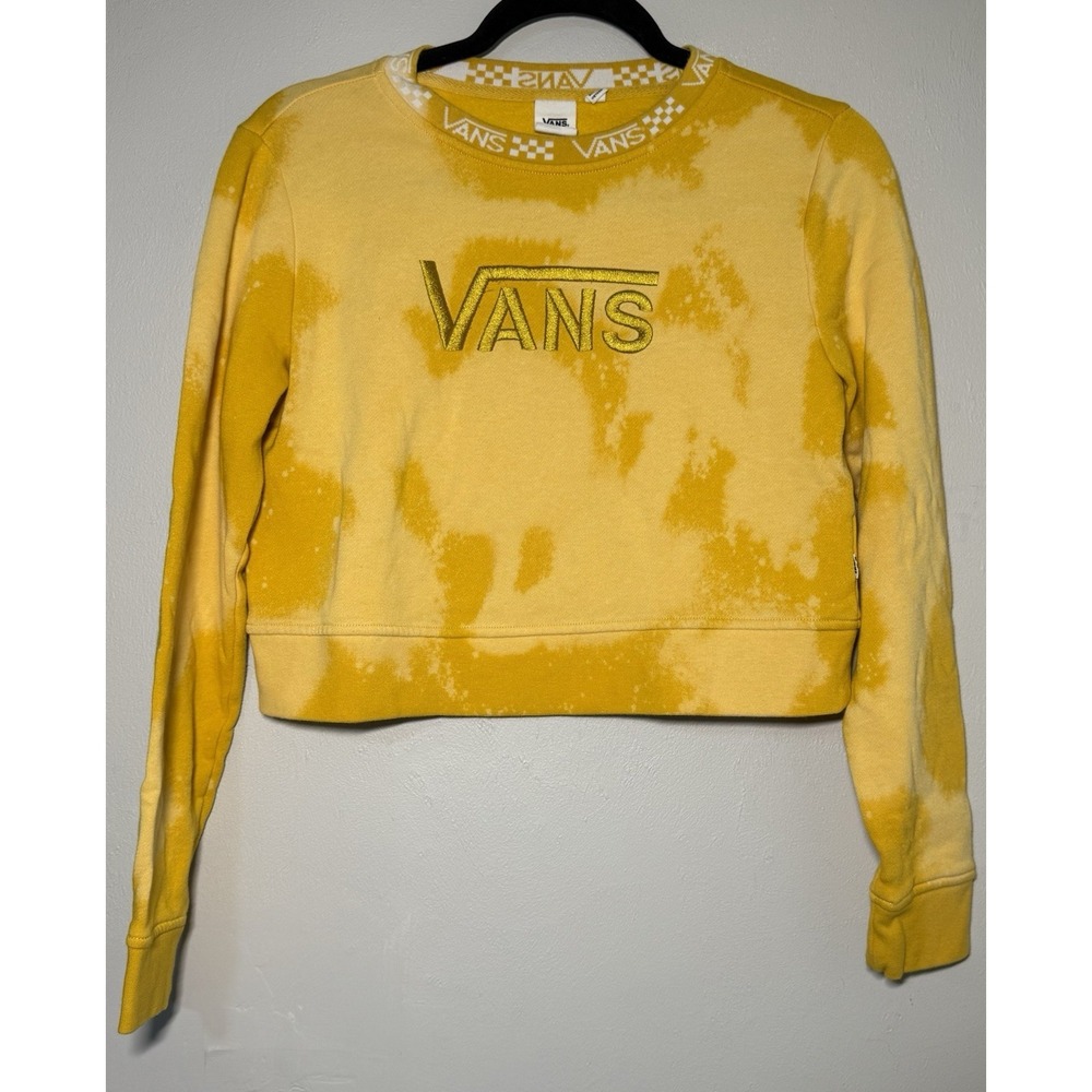 Vintage Vans Cropped Pullover Sweatshirt Women's Size XS Embroidered Tie Dye